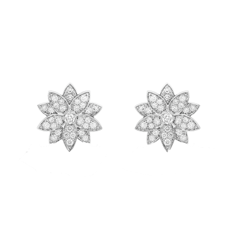18K Celestial Lotus One Flowers Small Earrings