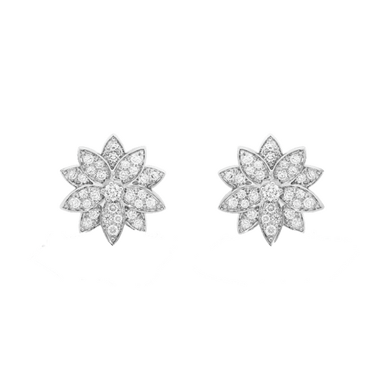 18K Celestial Lotus One Flowers Small Earrings