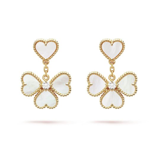 18K Celestial Sweet Alhambra Effeuillage Earrings