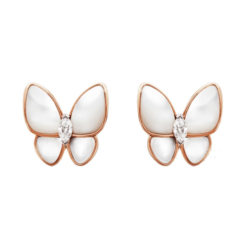 18K Celestial Two Butterfly Earrings