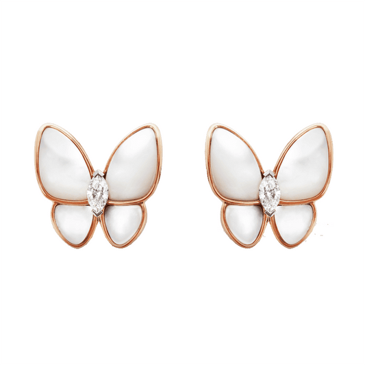 18K Celestial Two Butterfly Earrings