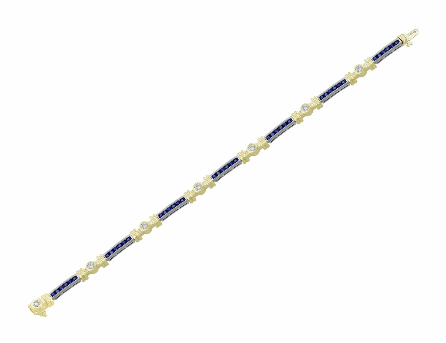 14kt Yellow Gold Sapphire & Diamond Bracelet