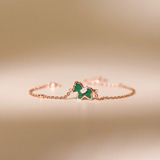 ELVORIA Unicorn Bracelet – Rose Gold & Platinum Plated 925 Sterling Silver
