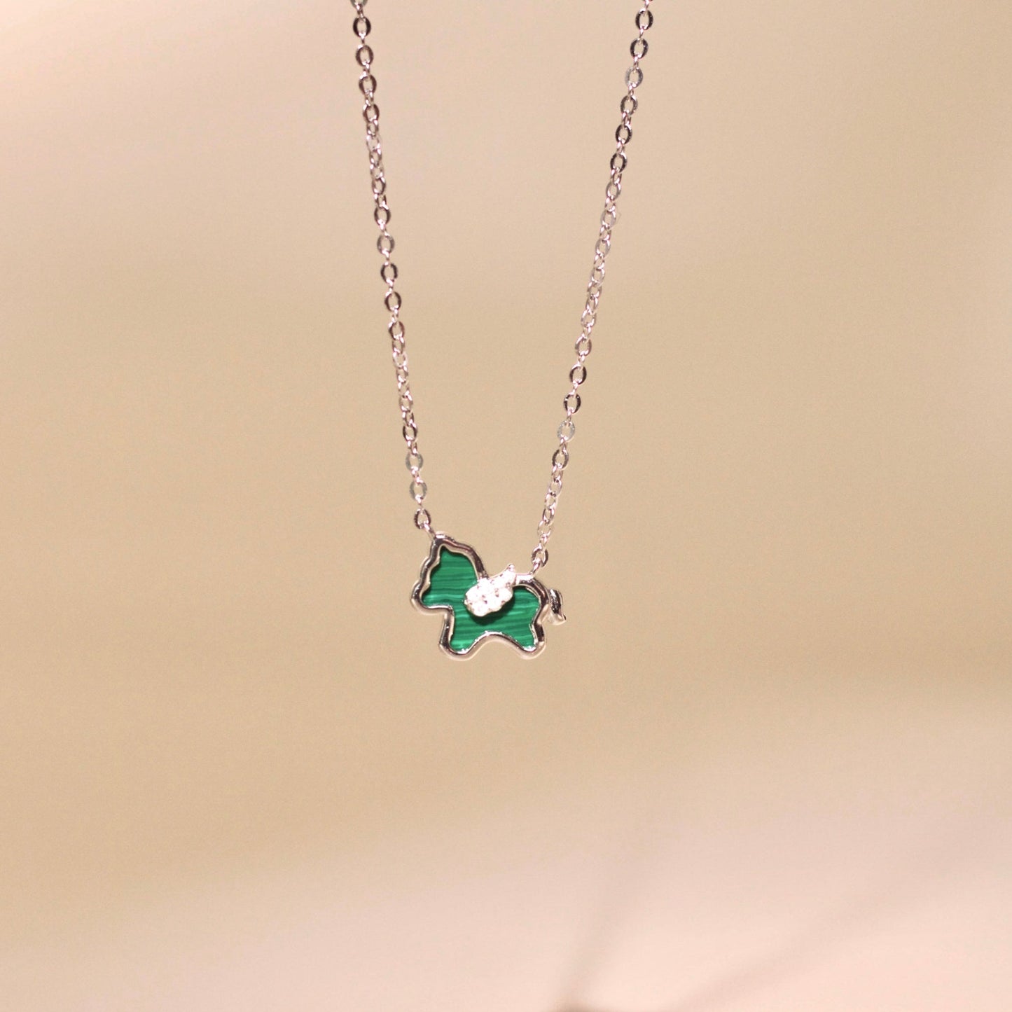 ELVORIA Unicorn Necklace – 18K Rose Gold & Platinum Plated 925 Sterling Silver