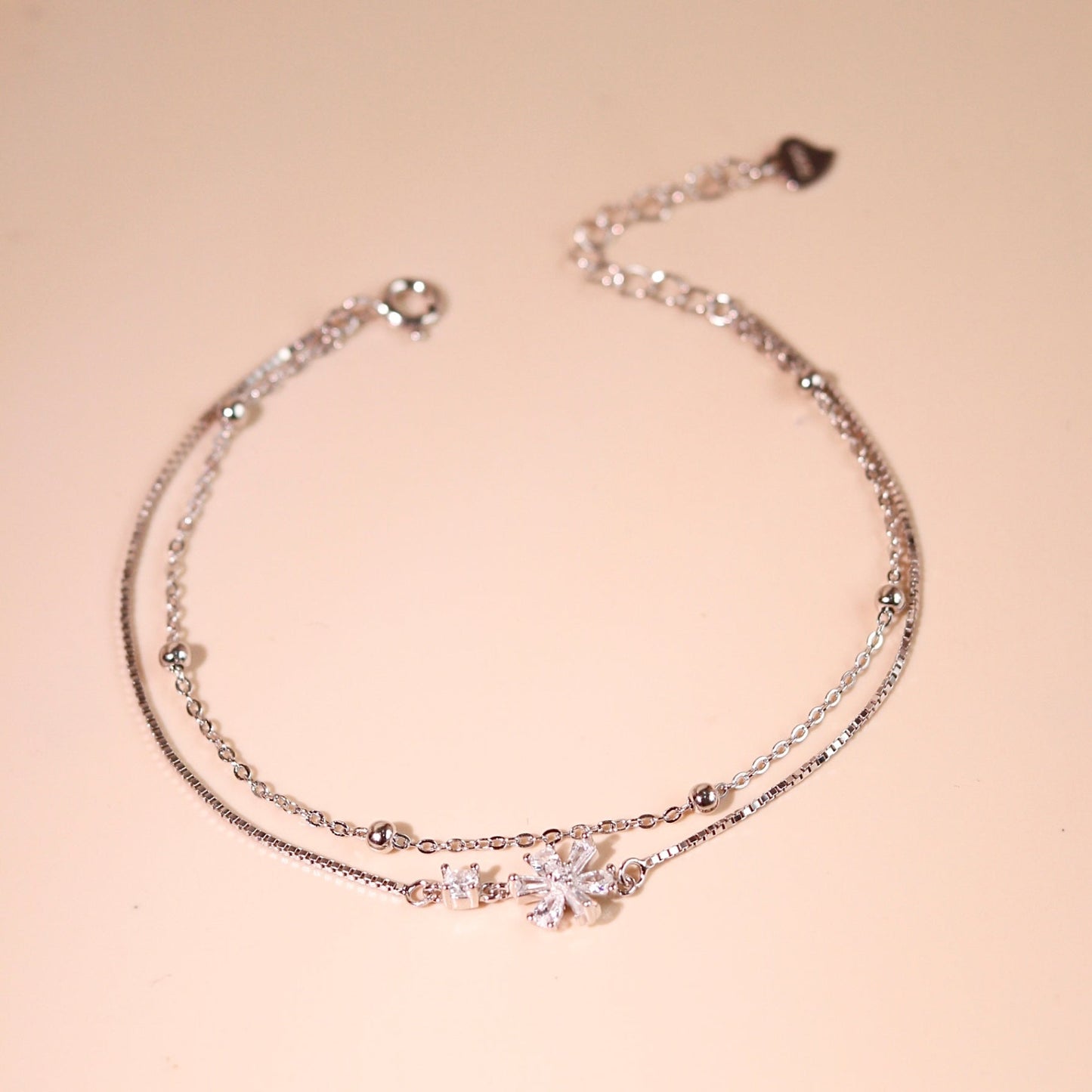 ELVORIA Yeri Dual-Tone Bracelet – Rose Gold & Platinum Plated 925 Sterling Silver
