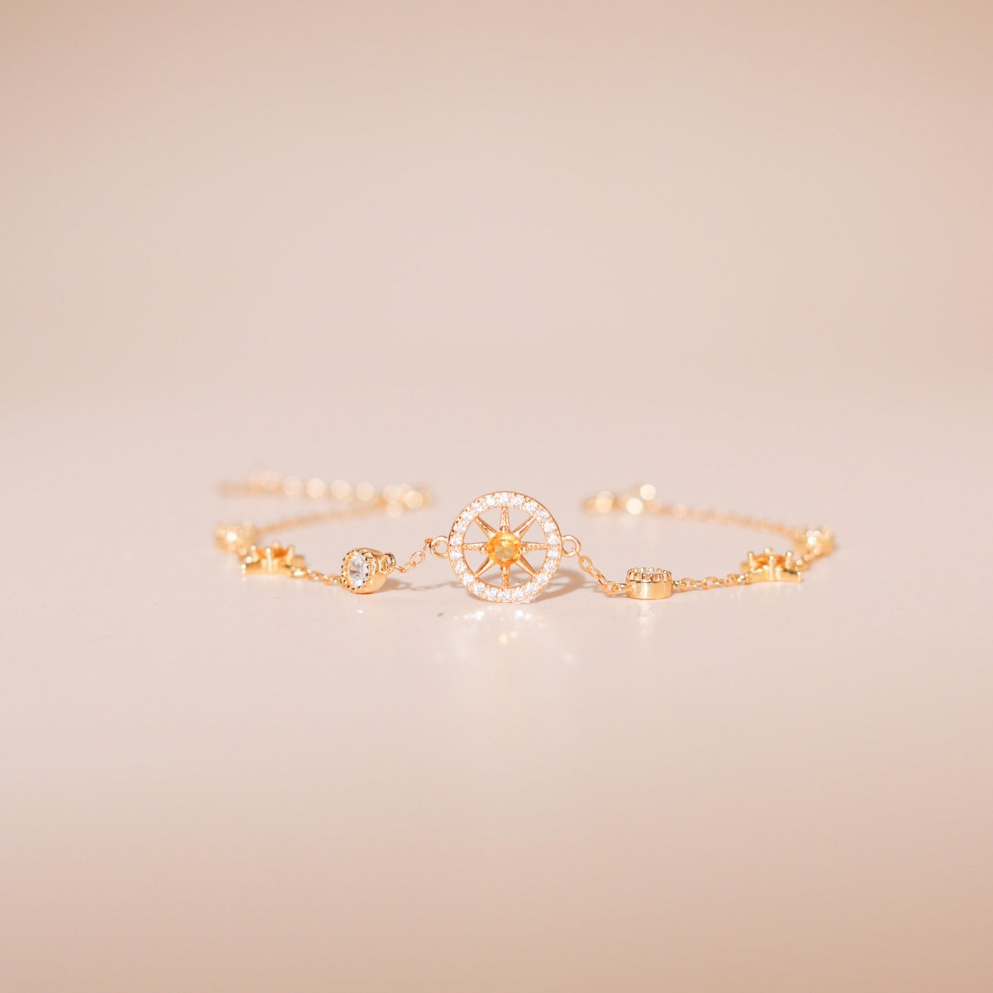 ELVORIA Sunny Bracelet – 18K Gold Plated 925 Sterling Silver