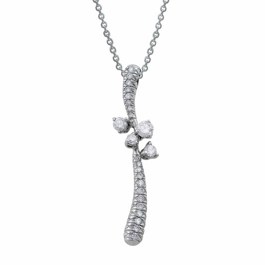 18k White Gold Diamond Free Form Pendant