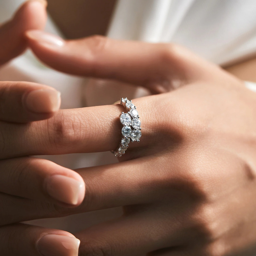 Classic Round CZ Eternity Band Ring – 925 Sterling Silver