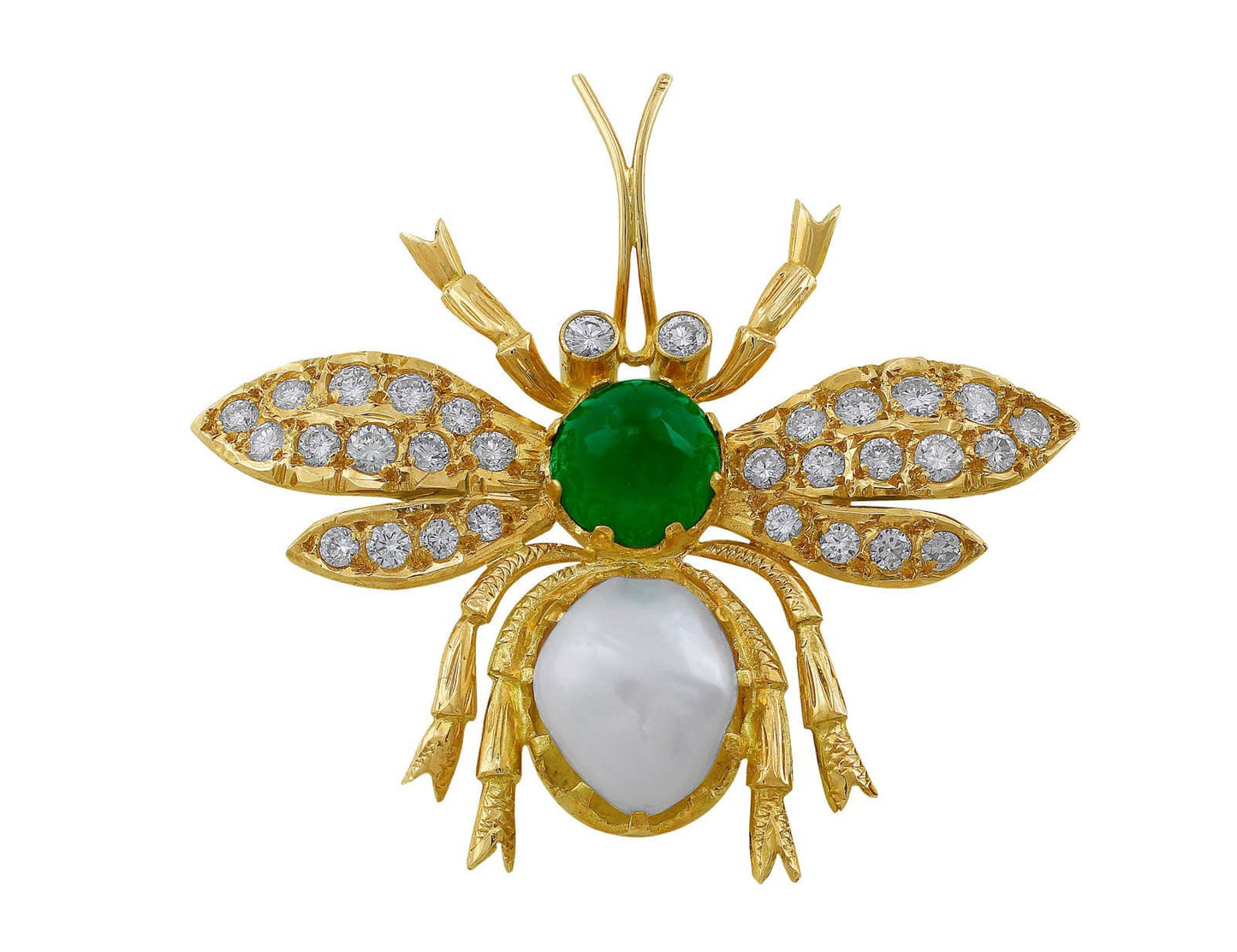Estate 18kt Yellow Gold Wasp Brooch