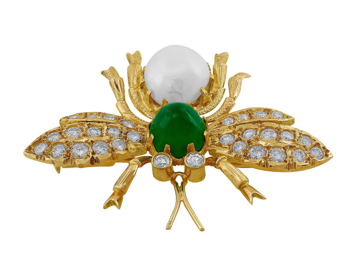 Estate 18kt Yellow Gold Wasp Brooch