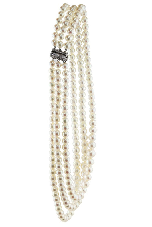 Tiffany & Co. Estate 18k White Gold Pearl Necklace