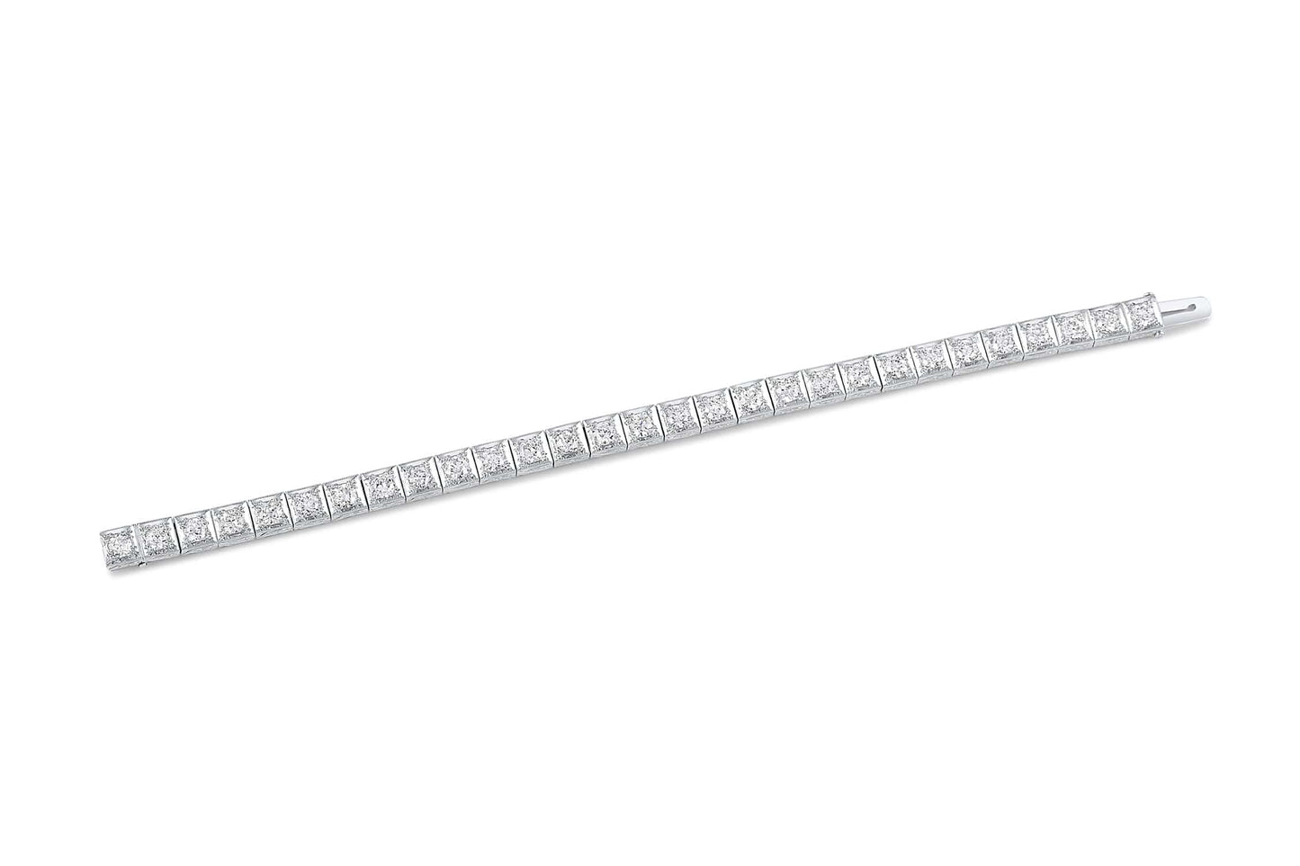 Estate Platinum & Diamond Block Bracelet