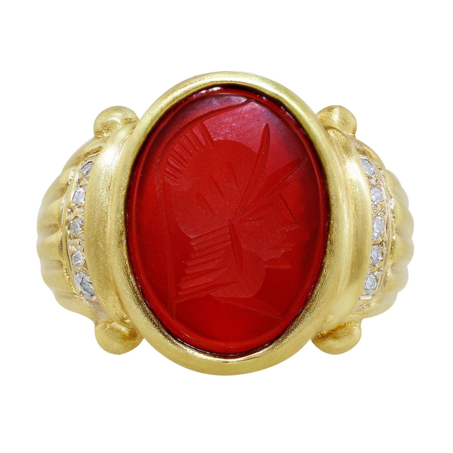 Estate Men's Intaglio Ruby Ring