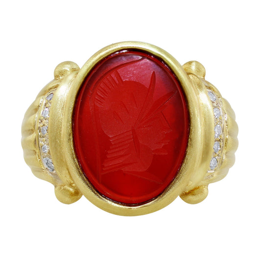 Estate Men's Intaglio Ruby Ring