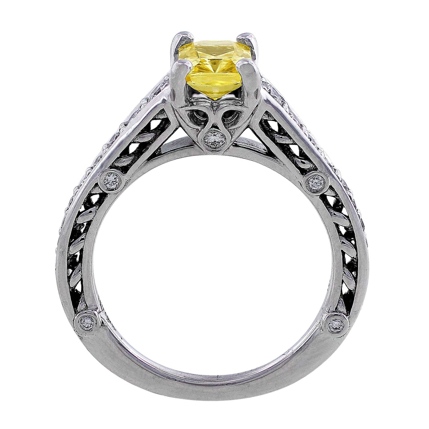 18k White Gold Bead Set Diamond Ring