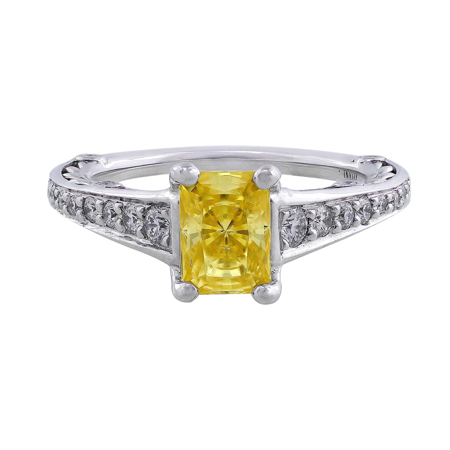 18k White Gold Bead Set Diamond Ring