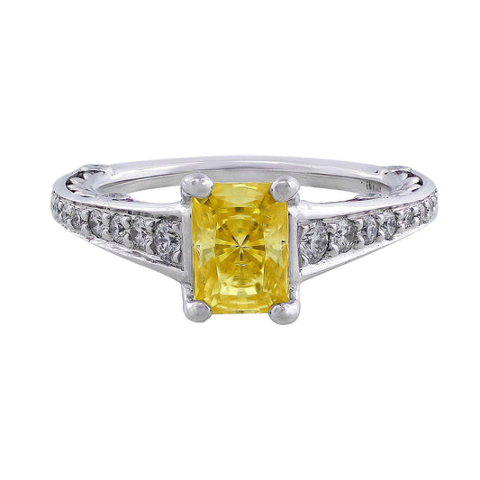 18k White Gold Bead Set Diamond Ring