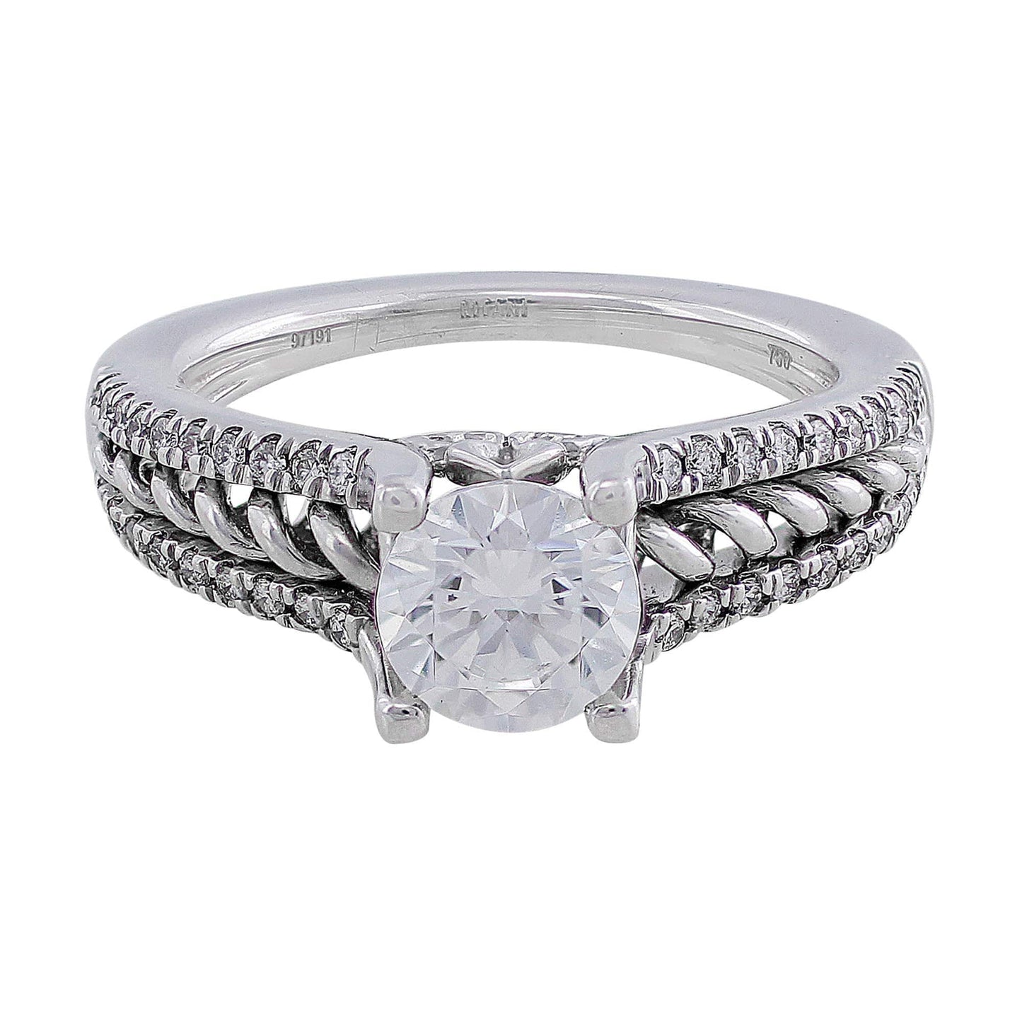 18k White Gold Andara Tapered Diamond Ring