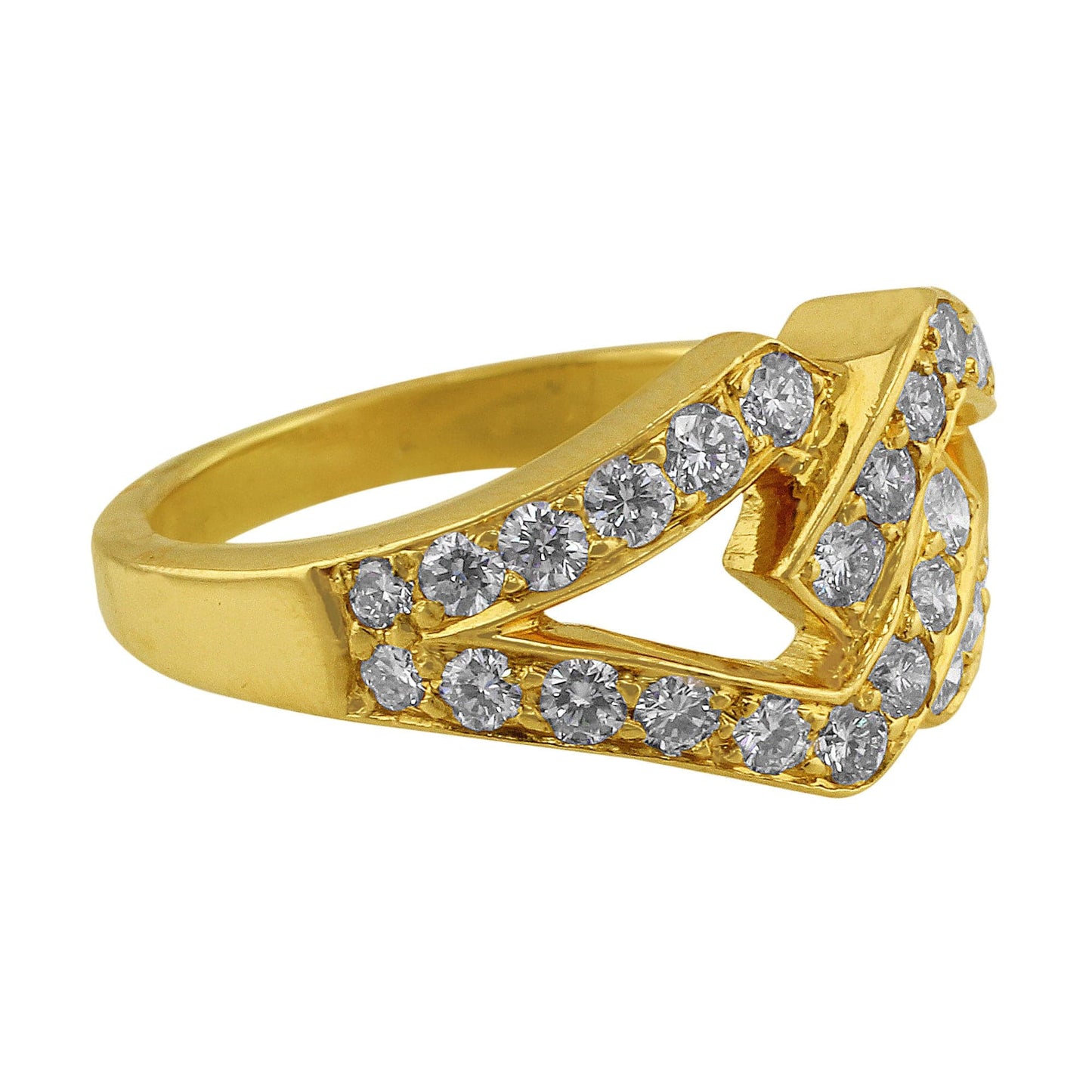Oscar Heyman Interlocked Diamond Yellow Gold Ring
