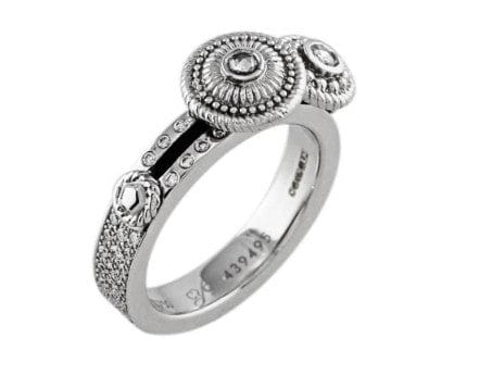 Carrera Y Carrera Pasodable 18k White Gold Diamond 2 Moving Disk Ring