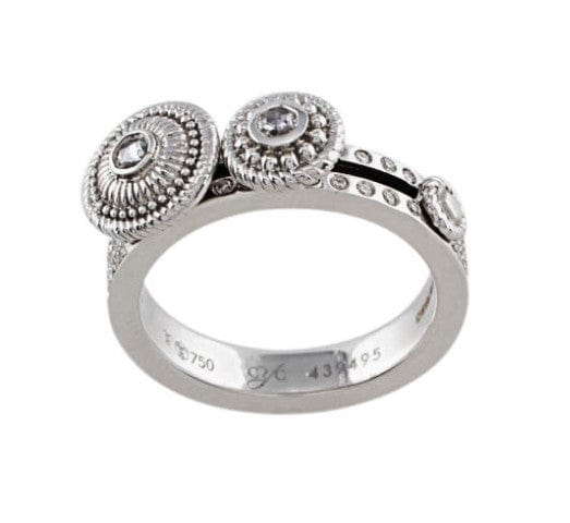 Carrera Y Carrera Pasodable 18k White Gold Diamond 2 Moving Disk Ring