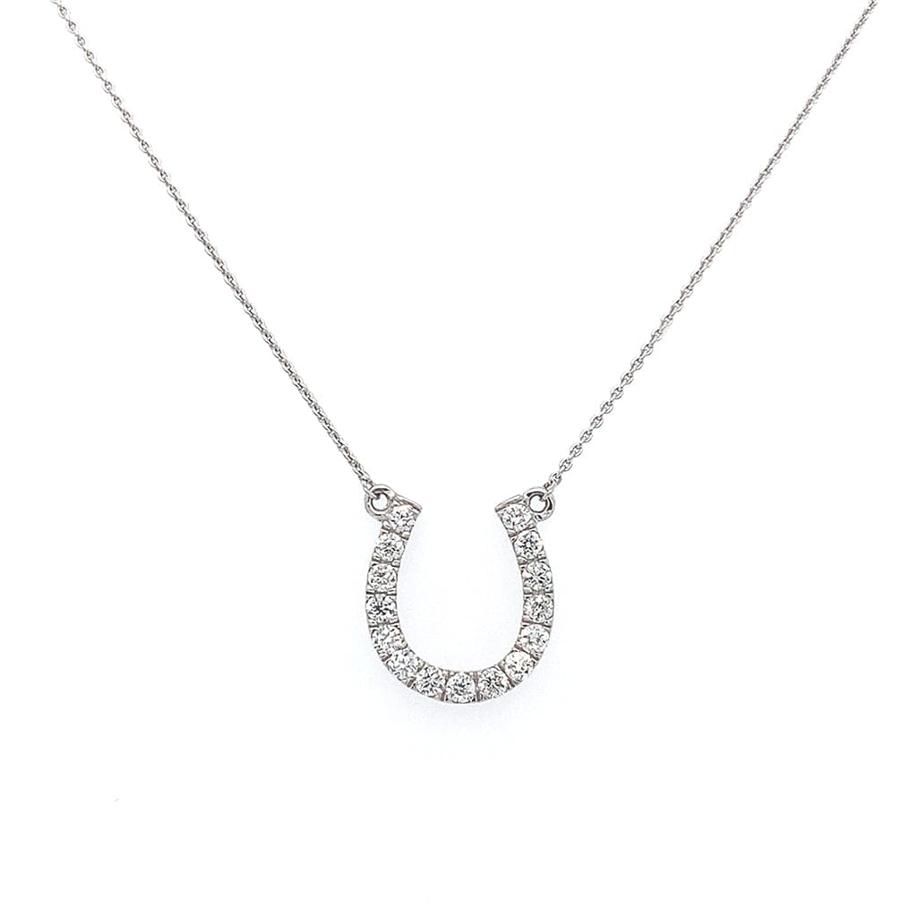 18k White Gold Diamond Horseshoe Necklace