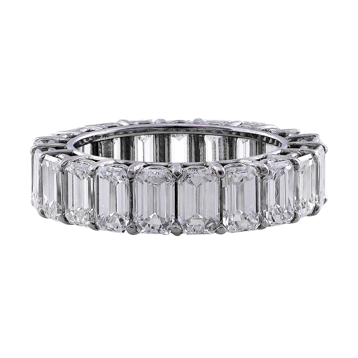 Rivière Platinum 6ct Emerald Cut Diamond Eternity Band
