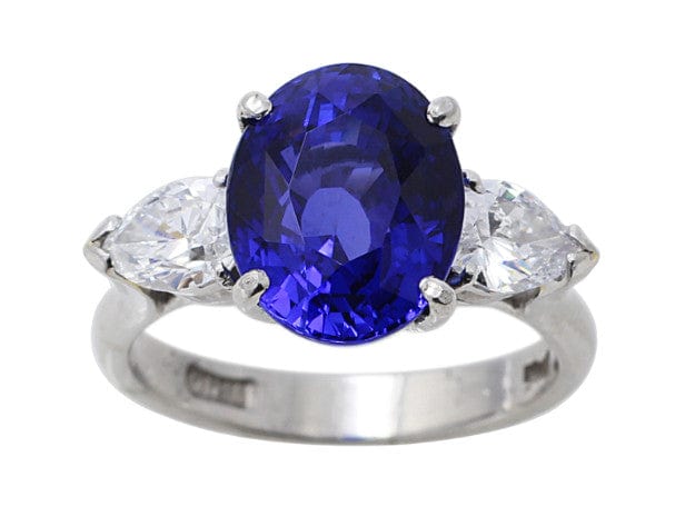 Platinum 7ct Natural Sapphire Ring
