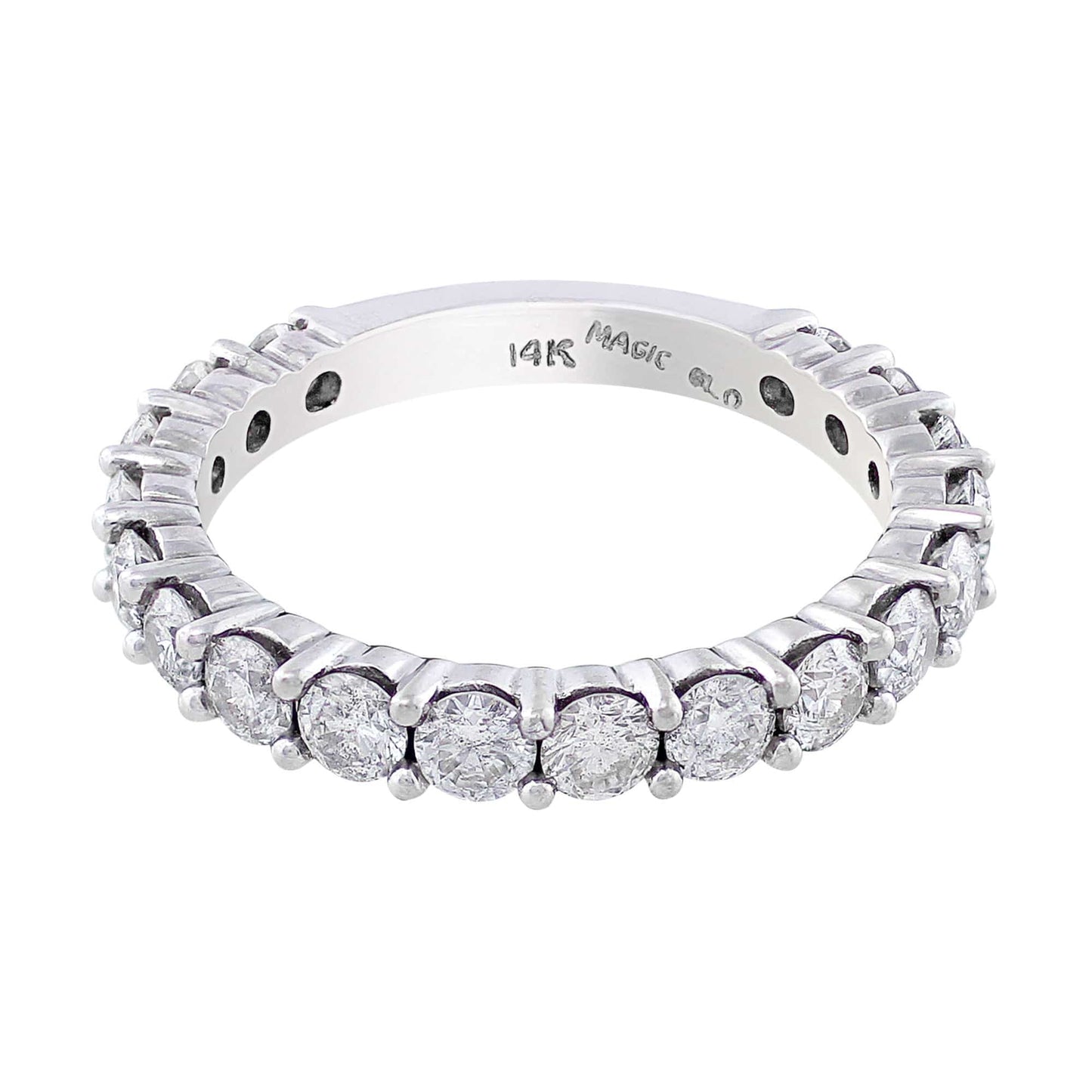 14k White Gold Diamond Wedding Band