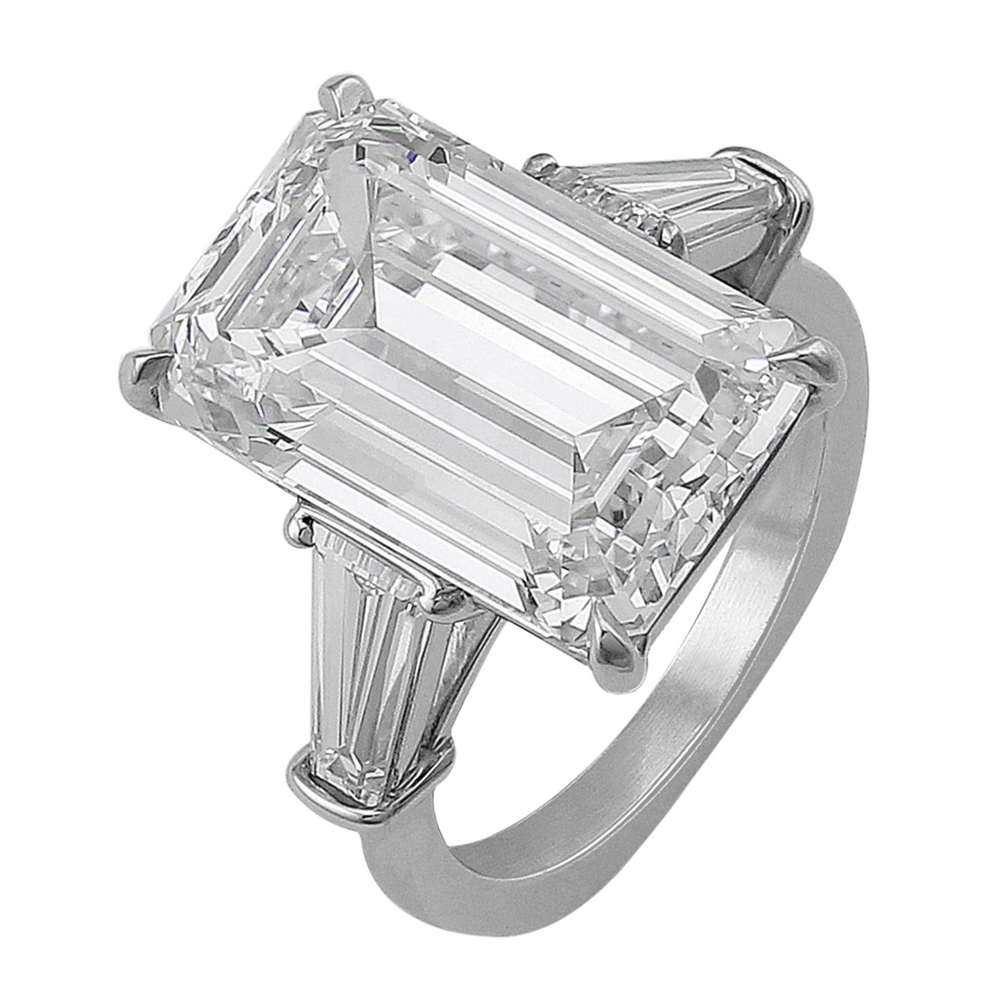 Rivière Platinum Internally Flawless 10.23ct Emerald Cut Diamond Ring, GIA Certified