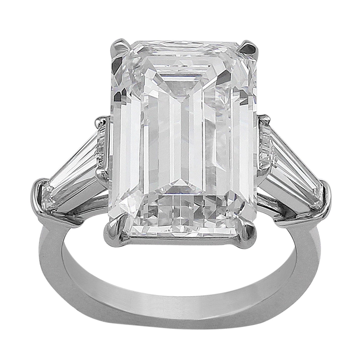 Rivière Platinum Internally Flawless 10.23ct Emerald Cut Diamond Ring, GIA Certified