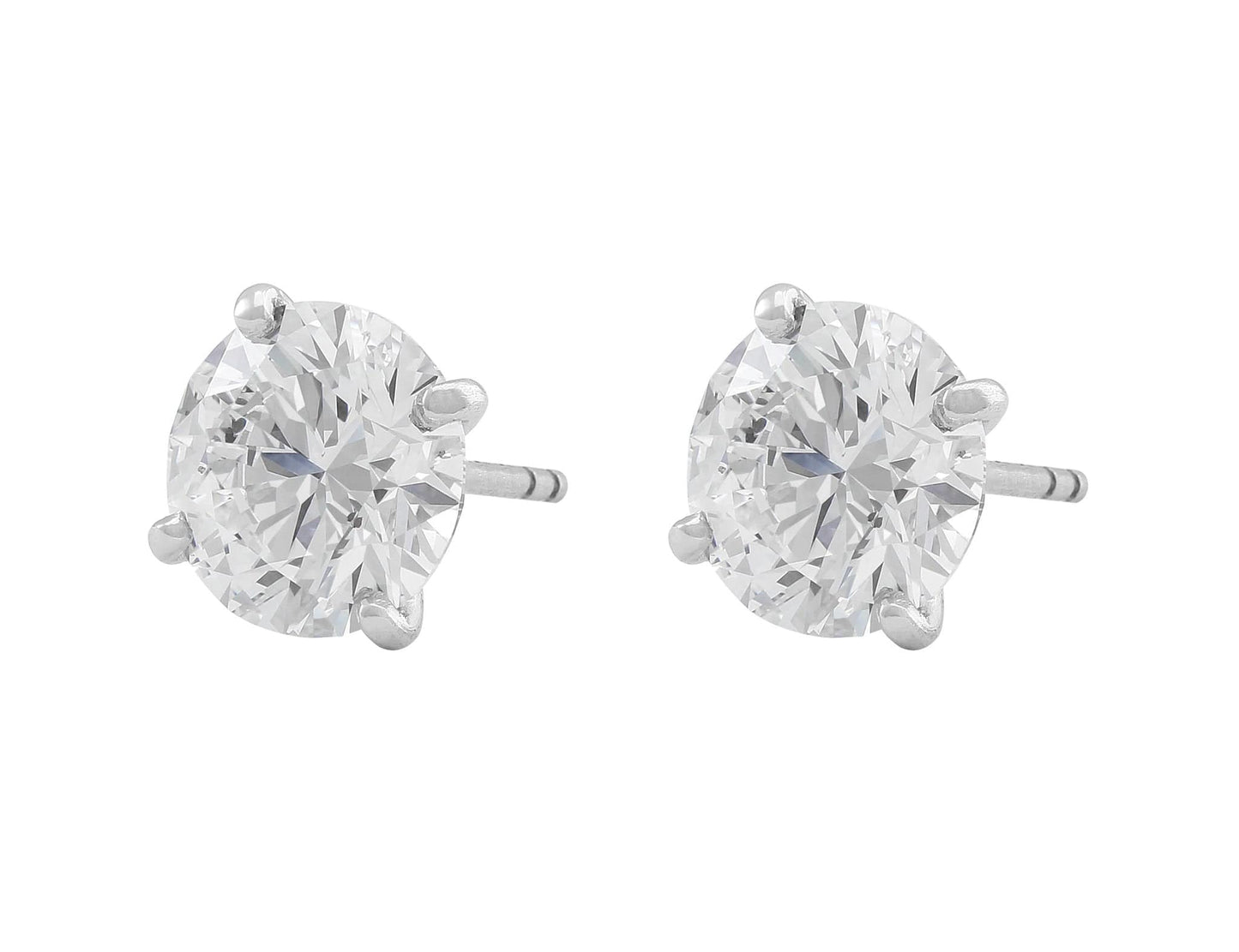 Rivière Platinum 4.15ctw Round Brilliant Diamonds Studs