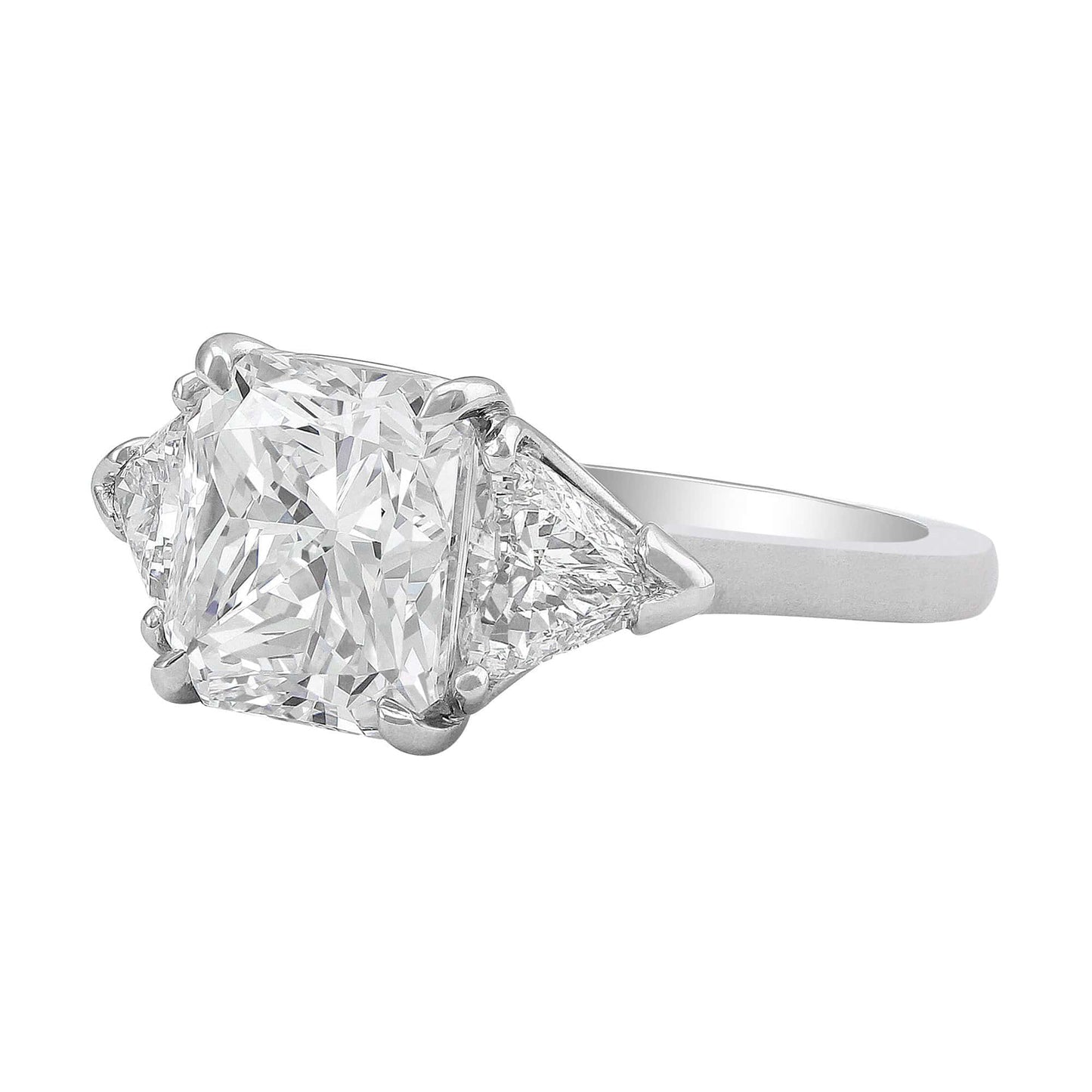 4.01ct Cushion Cut Diamond Platinum Ring