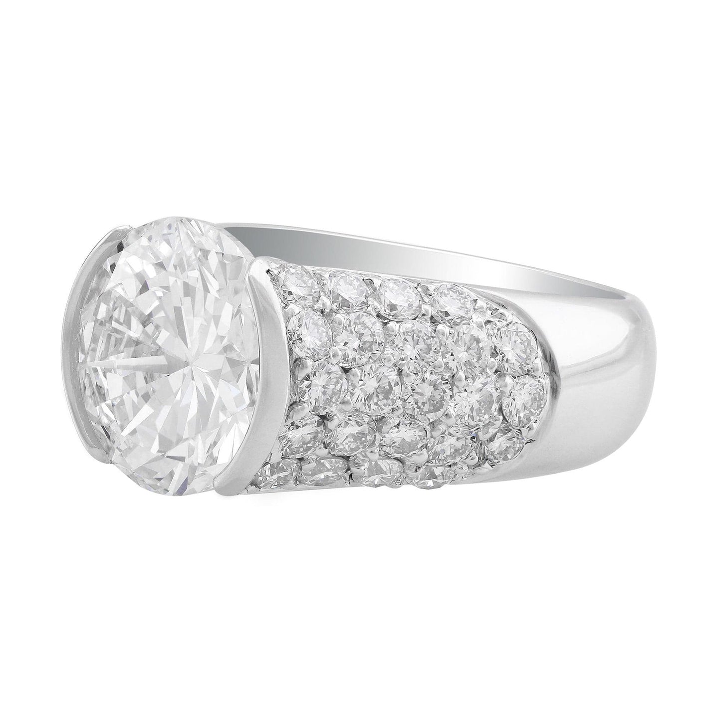 Rivière Platinum 4.87ct Round Brilliant Diamond Ring