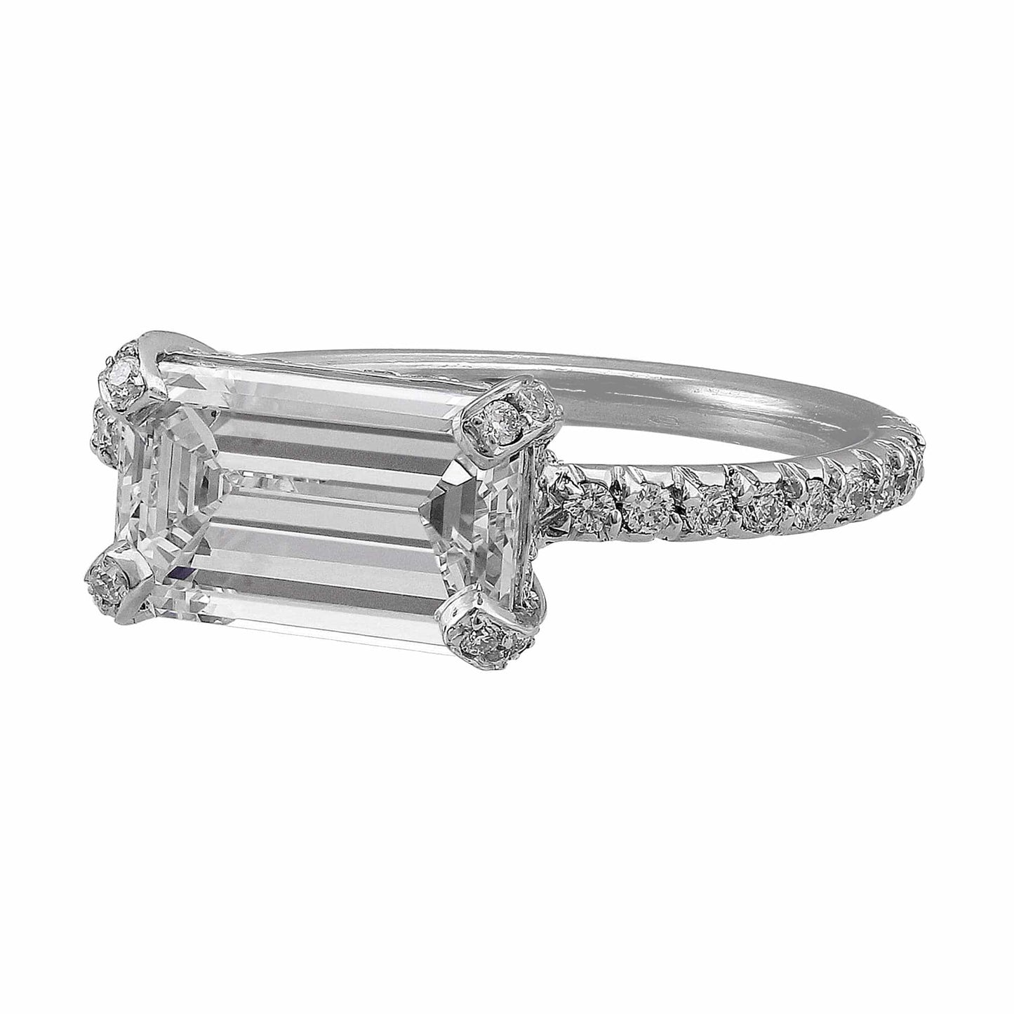 Riviera Platinum 2.01ct Emerald Cut Diamond Ring