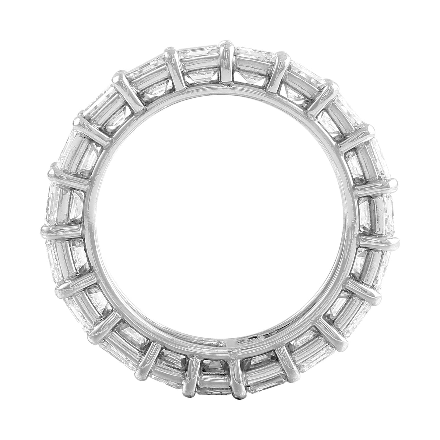 Rivière Platinum 4.15ctw Emerald-Cut Diamond Eternity Band