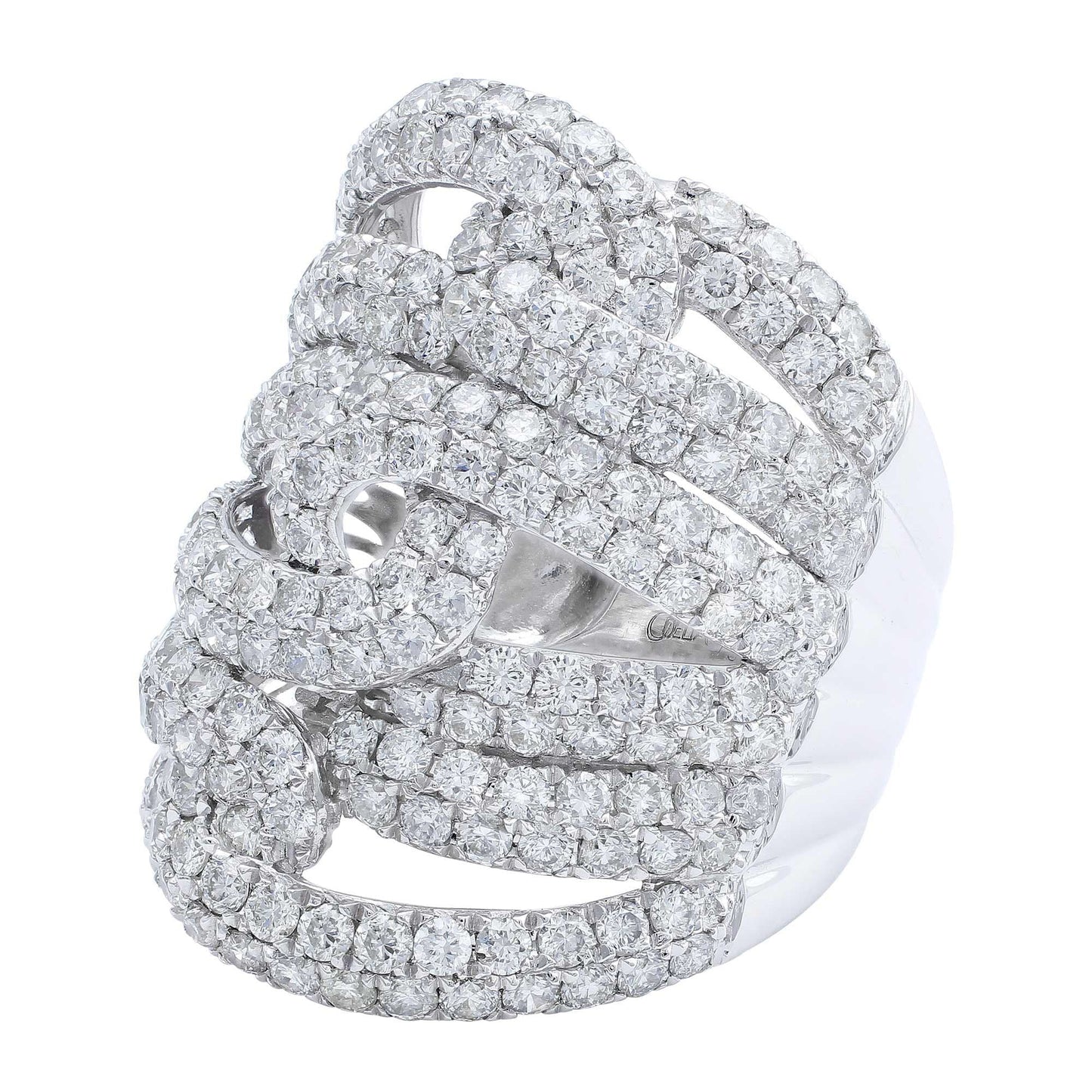 Odelia 18kt White Gold Diamond Knotted Ring