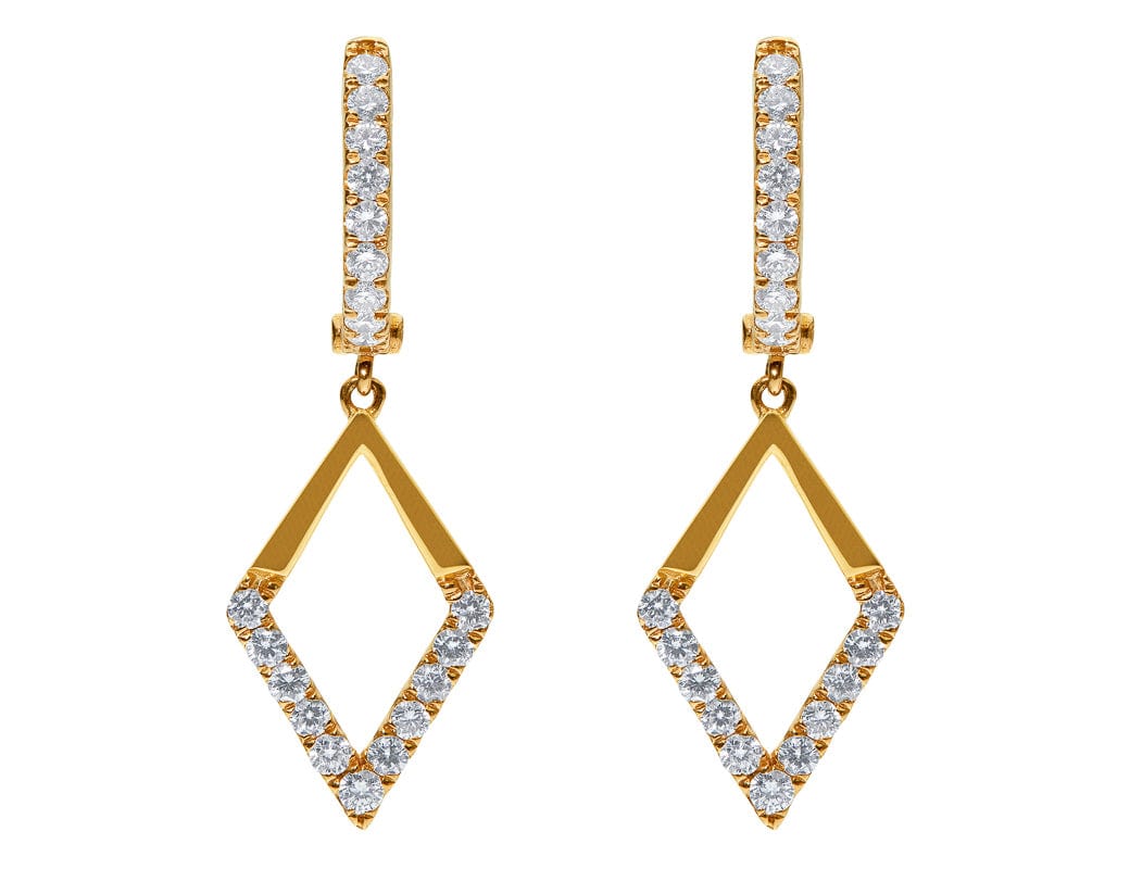 Odelia 18kt Rose Gold Diamond Rhombus Earrings