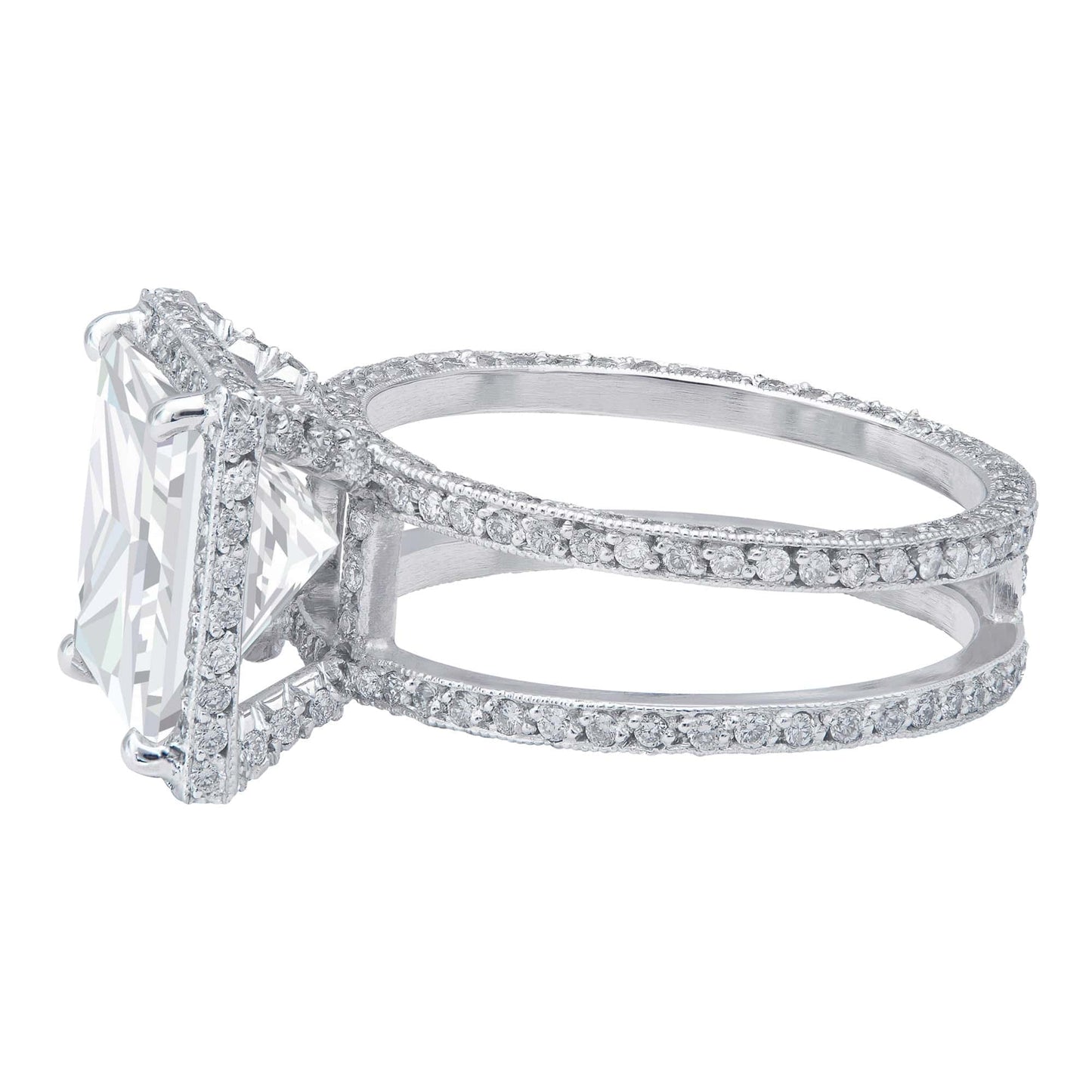 Rivière 4.01ct Square Cut Diamond Ring