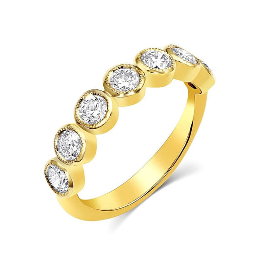 18kt Yellow Gold 1.10ct Round Brilliant Half Band