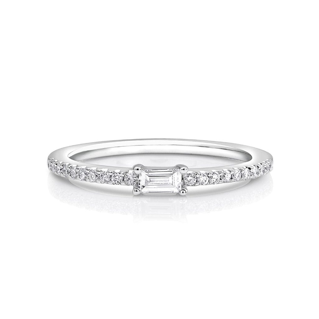 18kt White Gold Baguette Pavè Diamond Band