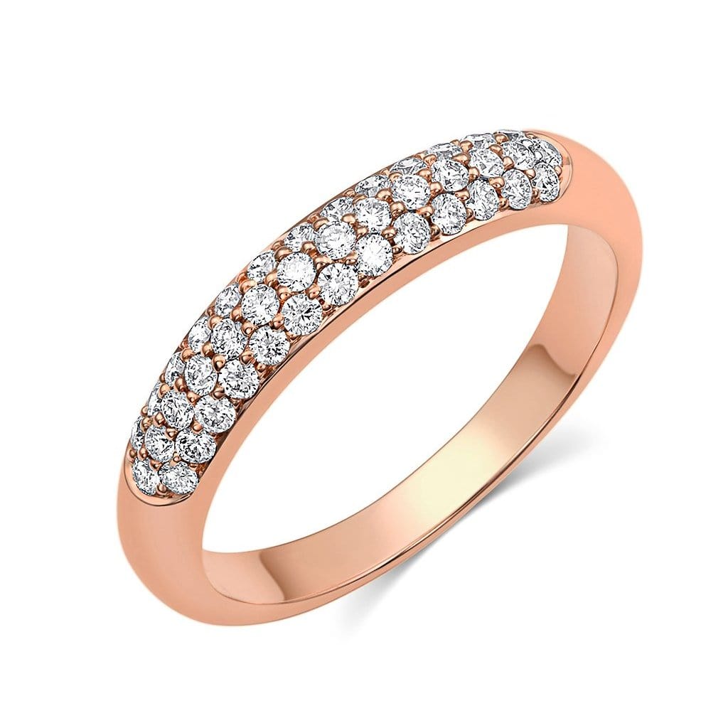 18kt Rose Gold Micropavè Diamond Half Band