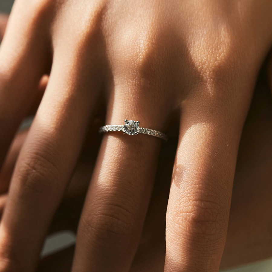D Color Square Moissanite Ring – 925 Sterling Silver