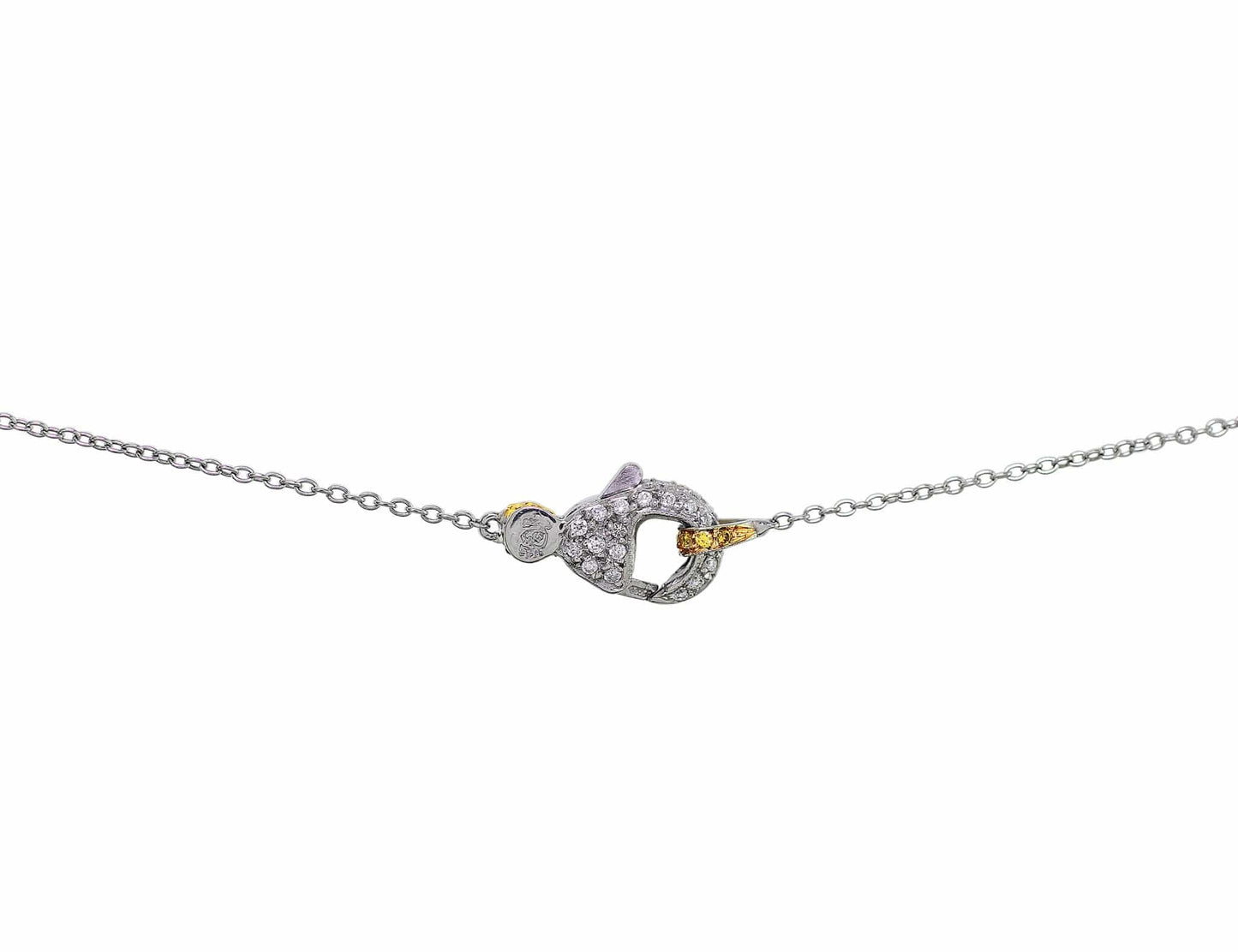 Rivière Platinum 18k Yellow Gold 20ct Fancy Light Yellow Diamond Heart Necklace