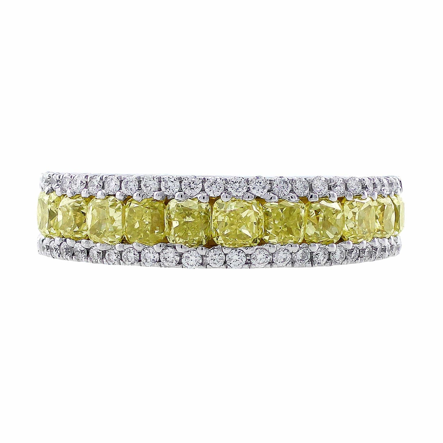 18k White Gold Natural Yellow Diamond Band