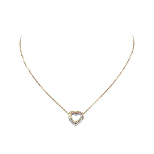 18K Celestial Trinity Heart Diamond Necklace
