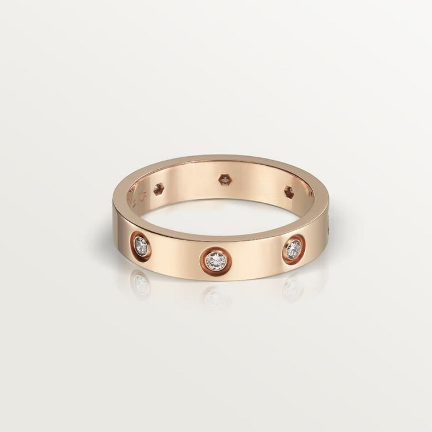 18K Celestial Love Wedding Eight Diamonds Ring