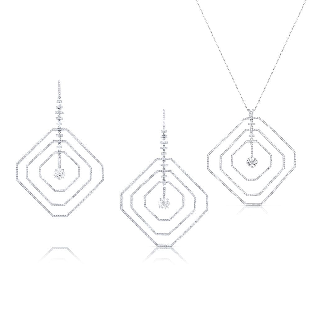 Estate Platinum 1.87ctw Asscher Diamond Pendant Necklace, GIA Certified