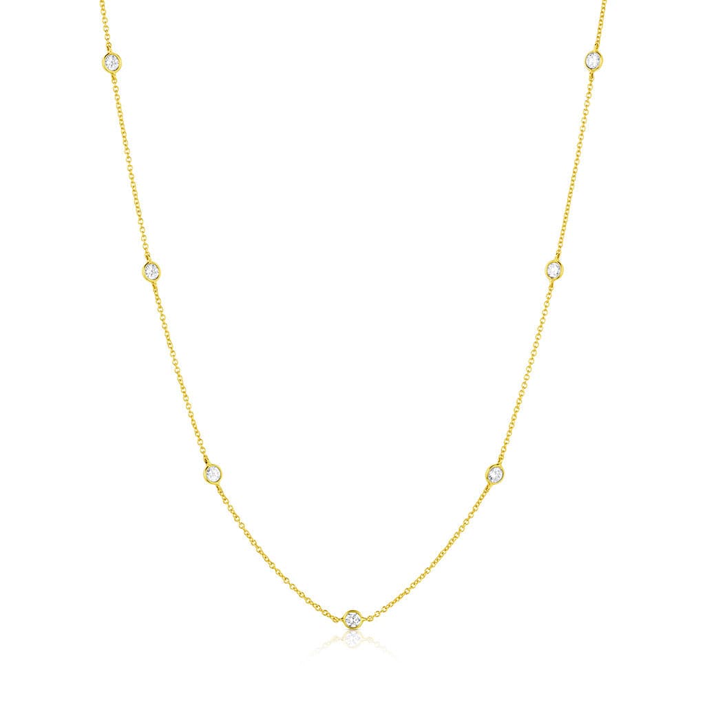 Rivière 18kt Yellow Gold 1.09ctw Diamond by the Yard Necklace