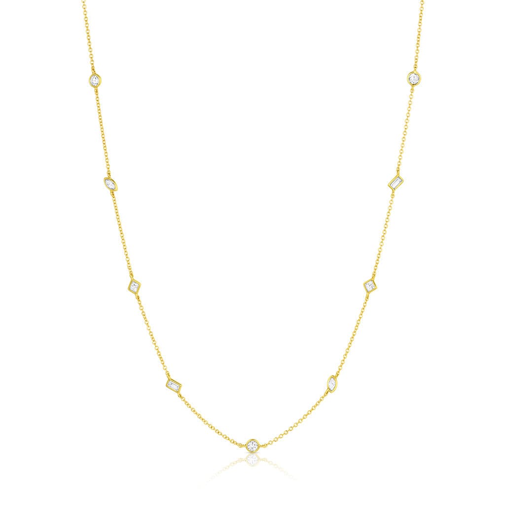 Rivière  18kt Yellow Gold 1.45ctw Multi-Shaped Diamonds by the Yard 16" Necklace